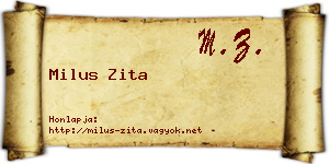 Milus Zita névjegykártya