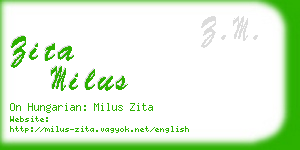 zita milus business card